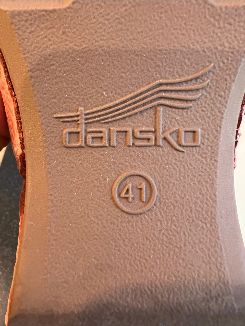 Dansko Women's Coral Pink Leather Mary Jane Wedge Sandals size 41
